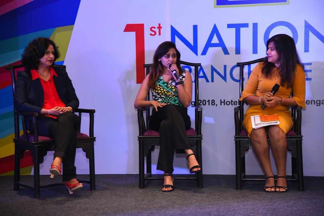 Speaking on a national panel about early learning at the 1st National Franchisee Meet, Bengaluru (2018)